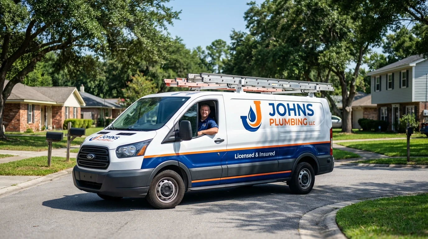 Johns Plumbing LLC service van in Estill Springs, TN