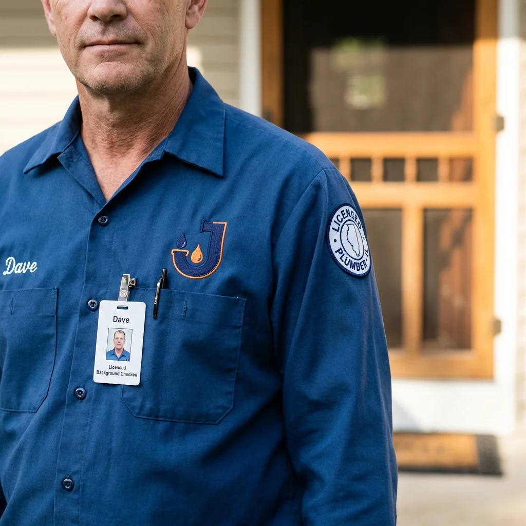 Licensed plumber showing ID badge in Estill Springs, TN