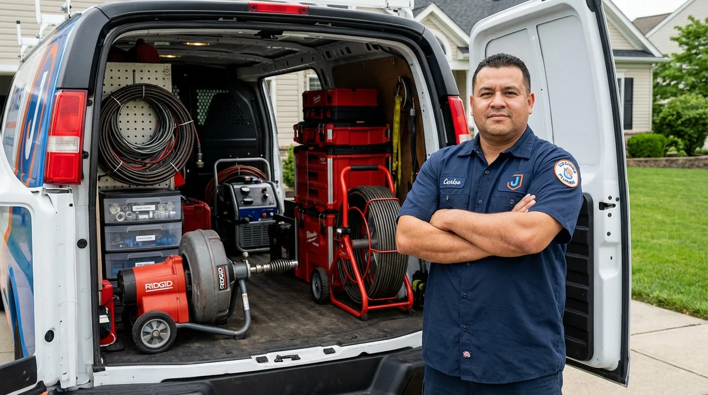 Professional drain cleaning equipment and Johns Plumbing LLC plumber in Estill Springs